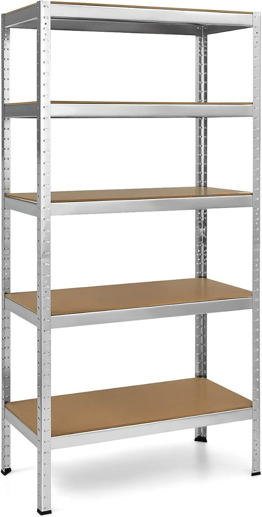 Tangkula 72" Storage Shelves, Heavy Duty Steel Frame 5-Tier Garage Shelf, Metal Multi-Use Storage Shelving Unit for Home/Office/Dormitory/Garage (1, Silver)
