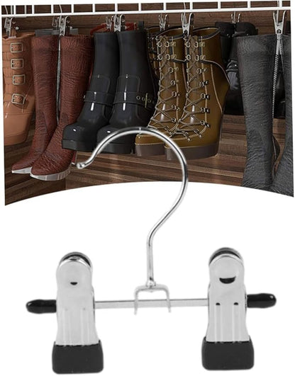 Boot Hangers, Double Adjustable Clips Multi-Functional Pants Hangers Travel Portable Hanging Clips Boot Organizer Boot Holder for Laundry Home Set of 6