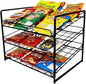 FixtureDisplays Stackable Can Rack Organizer, Potato Chip Bag Storage Dispenser for Kitchen Cabinet or Pantry, Black Steel, 17.35" Wide x 12.8" Deep x 14" Tall 10145-NF