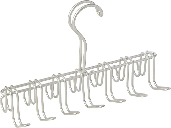 iDesign Classico Closet Organizer Rack for Ties, Belts - 14 Hooks, Satin