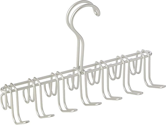 iDesign Classico Closet Organizer Rack for Ties, Belts - 14 Hooks, Satin