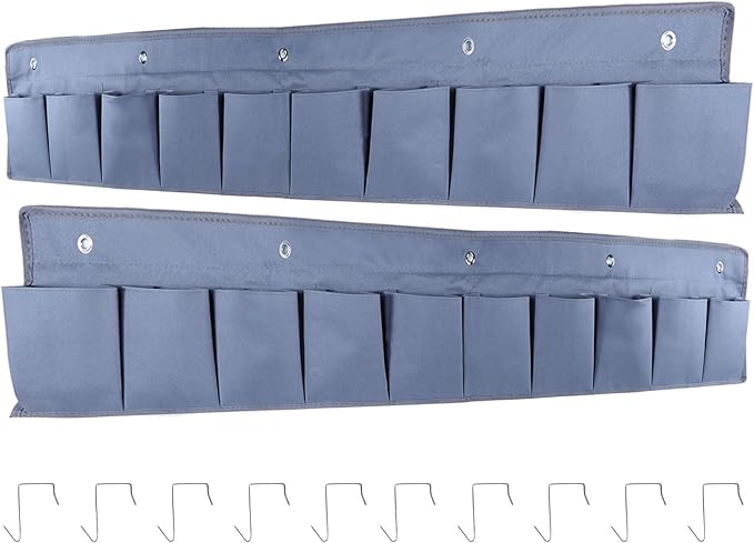 Oxford Fabric Bedside Hanging Storage Organizer, RV Shoe Storages Pockets for Bedside, Heavy Hanging Bedsides Storage Organizer with Sturdy Hooks Storages Pockets Hangs on Bed for Shoes, Tool (1)