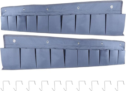 Oxford Fabric Bedside Hanging Storage Organizer, RV Shoe Storages Pockets for Bedside, Heavy Hanging Bedsides Storage Organizer with Sturdy Hooks Storages Pockets Hangs on Bed for Shoes, Tool (1)
