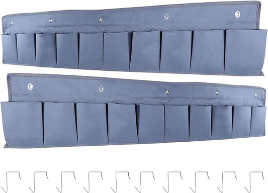 Oxford Fabric Bedside Hanging Storage Organizer, RV Shoe Storages Pockets for Bedside, Heavy Hanging Bedsides Storage Organizer with Sturdy Hooks Storages Pockets Hangs on Bed for Shoes, Tool (1)