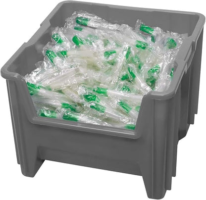 Akro-Mils 13018 Stak-N-Store Stackable Storage Bins, Heavy Duty Garage Storage Containers, Open Front Plastic Organizer for Tools, Shelves, Closet Organizer, 17-1/2" x 16-1/2" x 12-1/2", Gray, 2-Pack
