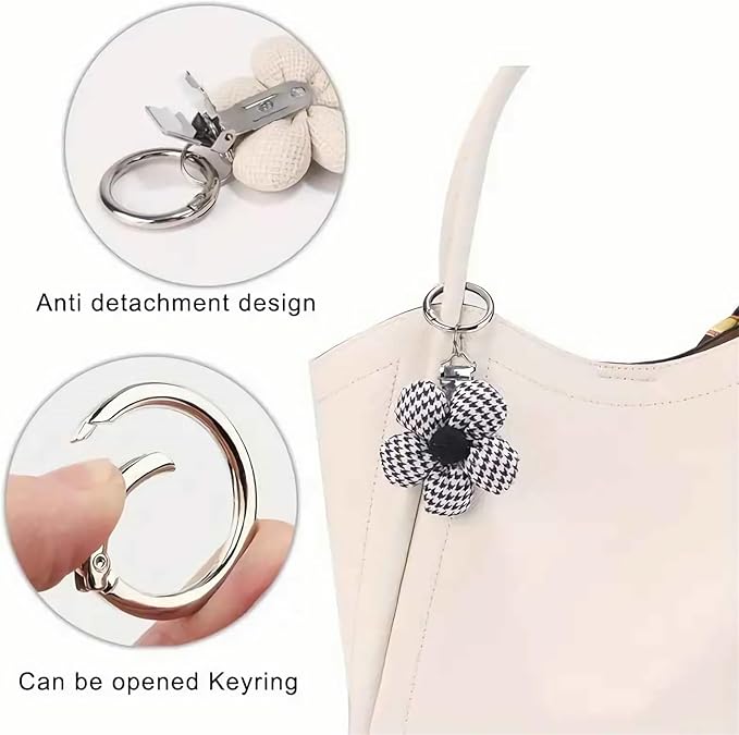 Hat Clip for Travel on Bag, Cotton Flower Sun Hat Storage Holder for Hanging White