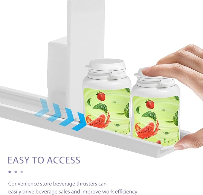 FRCOLOR Drink Organizer for Fridge Automatic Can Dispenser Pusher White Plastic Beverage Storage for Retail Stores and Home Refrigerators