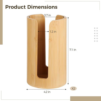 OMISTAR 2 PCS Wooden Mason Jar Lid Organizers, 3.7 in Inner Dia, Canning Jar Vertical Storage Holder for Metal Plastic Wood Lids, Easy Access U Slots