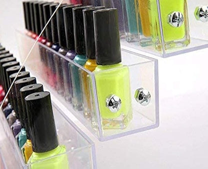 5 Tiers Clear Acrylic Organizer Holder Display Stands Nail Polish Organizer Makeup Table Retail Store Display Case Cosmetics Shop Store Candy Storage Eyeglass Stand Goods Shelf Case