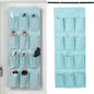 Over the Door Shoe Organizer, Hanging Shoe Rack Storage Holder with 12 Large Pockets for Closet Door, Men Women Kids Shoes, Cruise(Light blue
