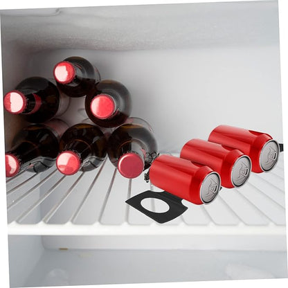 BESTOYARD 2pcs Wine Bottle Mat Shelf Fridge Can Organizer Cupboard Organiser Soda Fridge Organizer Tin Can Storage Pad Beverage Refrigerators Drinks Bottle Rack Canned, 25.5X10CM, Black