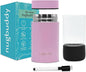 nugbuddy Mini Airtight Storage Container - Vacuum Sealed Insulated w Nested Glass Jar - UV Protection, Temperature Controlled Stainless - Whiteboard Finish w Marker Included - 100 ml (1/4 Oz)