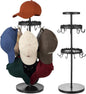 Rotating Hat Organizer for Baseball Caps, 3-Tier Merchandise Display & Tabletop Hat Organizer with Tray Holds 40+ Caps,Hat Stand for Vendor & Home Use in Bedroom, Closet, Dresser, Office