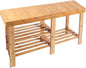 Bamboo Shoe Rack Bench with Boots Compartment , APLOS 3-Tier Shoe Organizer, Storage Shelf for Entryway Hallway Living Room, 35.43" L x 11.02" W x 17.72" H