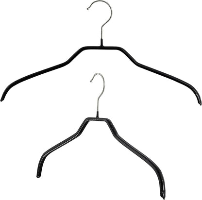 Mawa Clothing Hangers, Steel Hanger with Non-Slip Coating, for Shirts, Dresses, Camisoles, T-Shirts, 360-degree Rotatable Hook