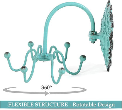 NIKKY HOME Wall Mounted Hooks Jewelry Organizer Rustic Hanging Vintage Decorative Shabby Chic Jewelry Storage Display Hanger for Necklace, Earrings, Rings, Belt, Hat, Gift for Women Girl Lady, Green