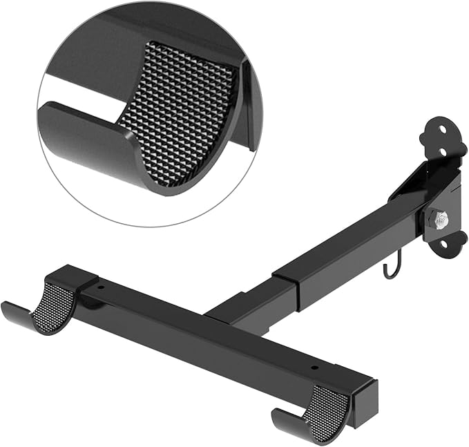 Bike Wall Mount,Horizontal Bicycle Indoor Storage Rack Foldable and Extendable Garage Bike Hanger for Road, Mountain and Hybrid Bikes