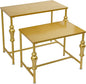 Industrial Retail Display Tables, Set of 2 Standing Clothing Shoes Display Rack Boutique Display Table Storage Shelves for Retail Store, Hotel, office. (Gold)