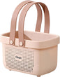 JiatuA Plastic Storage Basket with Handle Portable Shower Caddy Tote Organizer Basket Bin for Bathroom Kitchen Dorm Room Bedroom, Small Pink