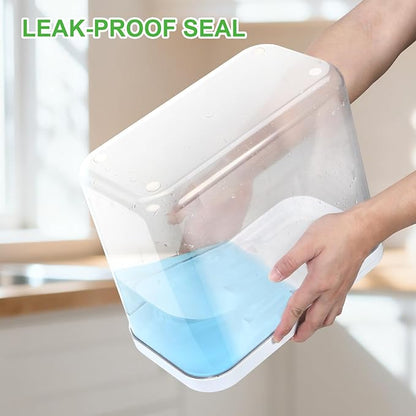 TBMAXS Rice Flour Storage Container - 12.7 Qt | 25 Lbs Crystal-Clear Plastic Food Storage Containers Bin with Pop-up Lid for Grains Beans, Dry Food Holder for Kitchen Pantry Organization and Storage