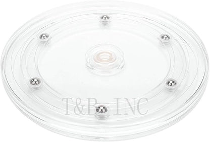 TamBee 2PC 6 inch Lazy Susan Turntable Organizer White Acrylic for Spice Rack, Cake, TV, Laptop, Crafts, Kitchen, Cabinet, Pantry Decorating