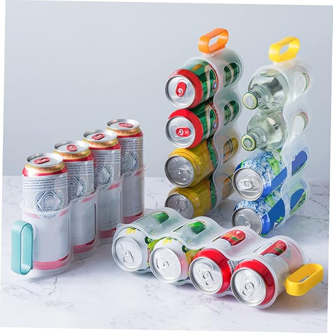 Garneck 3pcs Fridge Soda Can Organizer Multi-can Storage Dispenser for Drinks Refrigerator Beverage Holder for Kitchen and Bar Random Colors