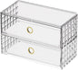 2-Tier Stackable Medicine Cabinet Organizer Drawer with Removable Dividers, Clear Plastic Bathroom Storage Drawers for Vanity, Countertop, Wall Cabinet Home Organization