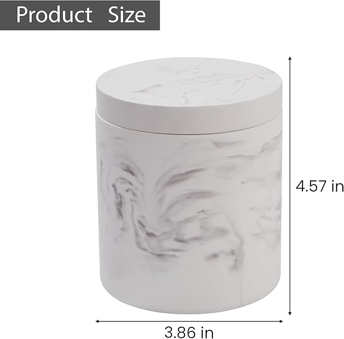Qtip Holder Dispenser with Lid, Diatomaceous Earth Bathroom Canister for Cotton Swabs Balls Pads, Vanity Organizer Jar, Non-Slip Base