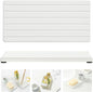 2PCS Water Absorbing Stone Drying Tray Mat for Bathroom Sink & Kitchen Counter Faucet Organizer, Quick Dry Dish Rack Soap Dispenser Sponge Holder, Vanity Sink Caddy Bar Coaster, Ivory White 8“x 4”