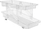 Asixxsix Rolling Soda Can Organizer, Expandable 2 Tier Beverage Dispenser for Mini Fridge, Automatic Rolling Beer Can Holder Plastic Storage Rack for Refrigerator Pantry Table (Clear)