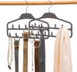 Belt Hanger 2 Pack, Sturdy Belt Organizer with 360 Degree Swivel, Tie Rack with 11 Large Belt Hooks for Closet, Non Slip Rubberized Belt Rack, Gray
