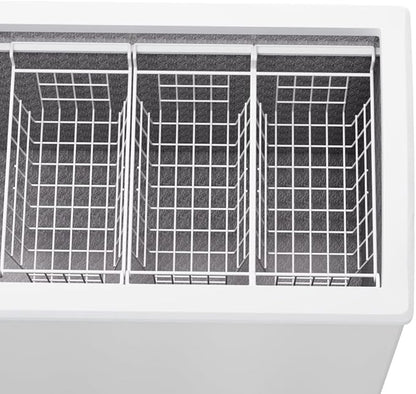 Slideep 17.5" Large Hanging Baskets Freezer Organizer Bin Sturdy Metal Wire Storage Baskets Organization for Pantry, Kitchen, White, Set of 2