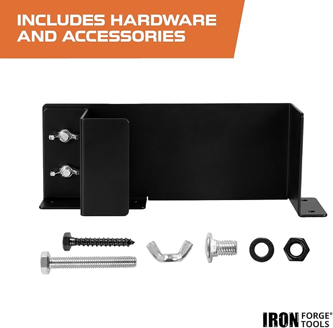 Iron Forge Tools Lawn Mower Wheel Boot Lock for Trailer 6-10 Inch Adjustable, Lawn Care Accessories for Utility Enclosed Trailer & Truck, Heavy Duty 12 Gauge Powder Coated Steel Mounts to Wood & Metal