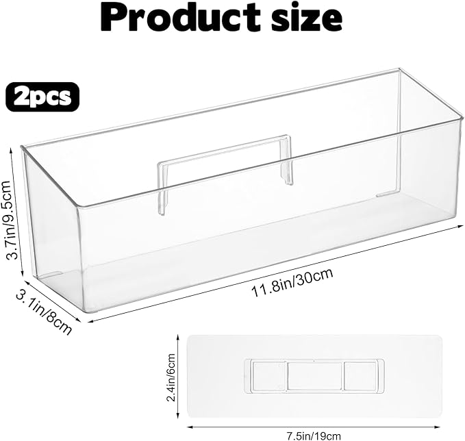 2 Pack Spice Rack, Spice Organization for Cabinet, Storage Organizer Bins, Clear Plastic Seasoning Jars Rack Condiment Bottles Shelf Makeup Organizer for Kitchen Cabinet Doors Pantry RV Organization