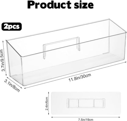 2 Pack Spice Rack, Spice Organization for Cabinet, Storage Organizer Bins, Clear Plastic Seasoning Jars Rack Condiment Bottles Shelf Makeup Organizer for Kitchen Cabinet Doors Pantry RV Organization