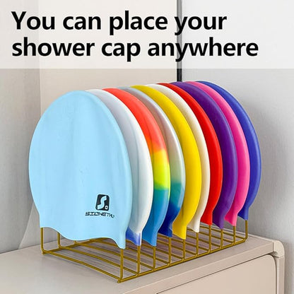 Beanie Holder Organizer, Knitted Hat Storage Rack Display Stand Metal Cap Holder for Winter Swimming Hat Display Home Entryway Tabletop Bedroom Closet Dresser Room Office (Gold, 1 Pcs)