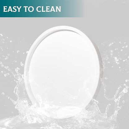 Silicone Bathroom Tray Round Vanity Tray Decorative Soap Holder Kitchen Countertop Organizer Coffee Table Decor for Candle, Perfume, Plant, 8 Inch, White