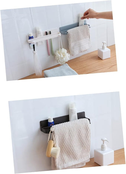 Happyyami 5pcs Wall-Mounted Slippers Rack Over The Door Shoe Organizer Easy Install Adhesive Hooks Bathroom Decor Storage Rack Punch Stand