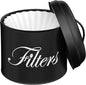 Coffee Filter Holder with Lid, Basket Storage Container for Counter, Black Small Bar Accessories for Coffee Bar Station(Black)