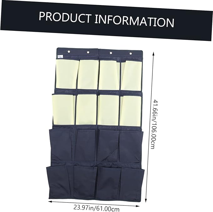 GLEAVI Hanging Door Shoe Organizer Over the Door Shoe Rack for Closet Storage Oxford Cloth Shoe Holder for Shoes and Gadgets in Blue and Yellow