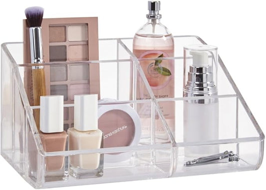 MEKBOK Makeup Organizer - Organize Cosmetics and Beauty Supplies - Acrylic Bathroom Organizers - Clear Plastic Storage Bins For Vanity