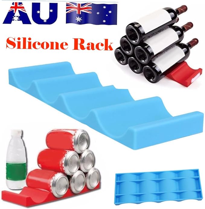 COLLBATH Silicone Tidy Tool Bar Accessories Fridge Can Beer Wine Bottle Rack Picnic Baskets and Coolers Stack Cans and Bottles Easy