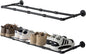 MyGift Industrial Matte Black Metal Pipe Hanging Shoe and Boot Rack Organizer Shelf, Wall Mounted Space Saving Footwear Storage Shelves for Closet, Mudroom, Entryway, Set of 2, Holds 8 Pairs