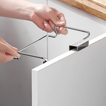 Practical Iron Kitchen Trash Rack for Cabinet Door Space Saving Garbage Bag Organizers Holder for Efficient Cooking
