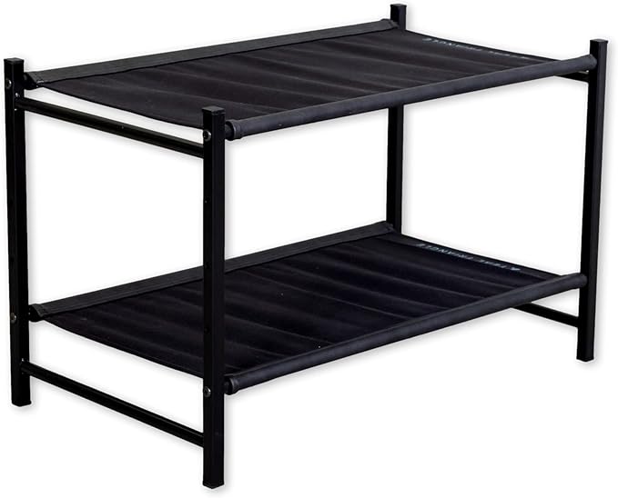 Teal Triangle Aspen Freestanding Shoe Rack Storage Organizer | Sturdy Two-Tier Shoe Caddy for Floor Use | Heavy Duty Shoe Storage Rack for Entryway or Closet | Durable & Space-Saving Shoe Organizer