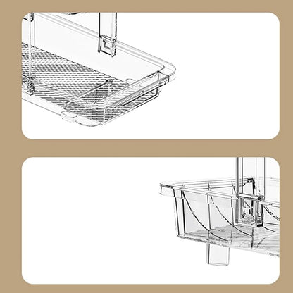 Refrigerator Beverage Can Storage Rack, Soda Can Organizer Easy Access Transparent Two-Tier Design Beverage Can Holder Drink Organizer Clear