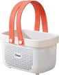 JiatuA Plastic Storage Basket with Handle Portable Shower Caddy Tote Organizer Basket Bin for Bathroom Kitchen Dorm Room Bedroom, Small White
