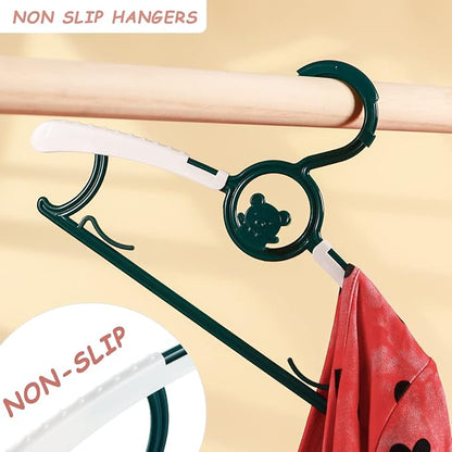 Baby Hangers for Nursery Closet 40 Pack Plastic Kids Clothes Hanger Space Saving Non Slip Extendable Toddler 11-14” Adjustable Hangers Heavy Duty Clothing Infant Hanger Bulk, Mixed Color for Boys