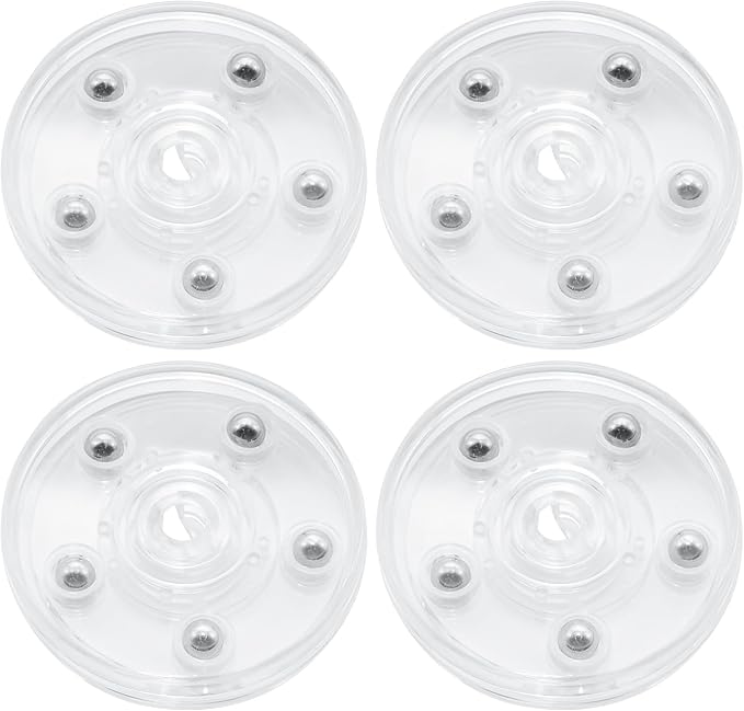 4 Pcs Clear 2.5 inch Acrylic Lazy Susan Rotating Turntable Organizer Bearings - Round Swivel Plate for Spice Rack, Table, Cake, Kitchen Pantry