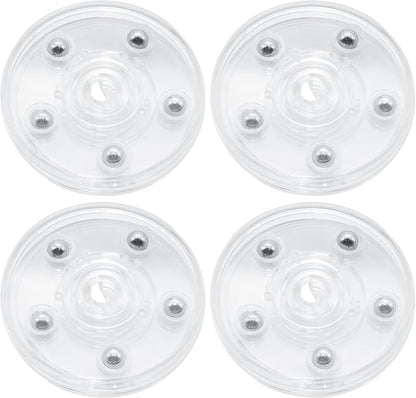 4 Pcs Clear 2.5 inch Acrylic Lazy Susan Rotating Turntable Organizer Bearings - Round Swivel Plate for Spice Rack, Table, Cake, Kitchen Pantry